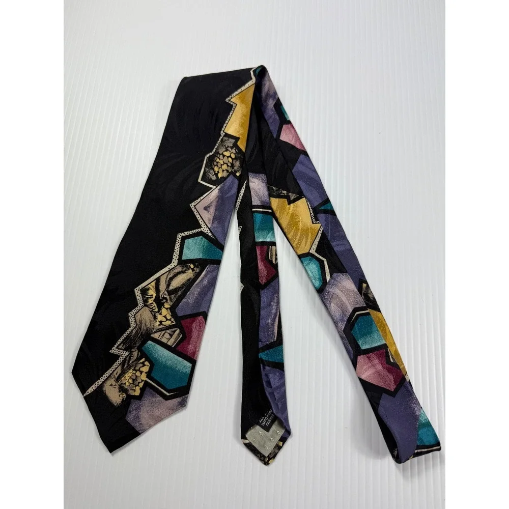 Givenchy Necktie Silk Abstract Geometric Patterned‎ Designer Mens Tie